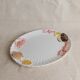 XL White Ceramic Oval Seafood Plate, 1980s Japan, Hand-Painted Relief, Vintage Decor