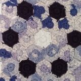 Vintage rugs, patchwork of crocheted patterns, handmade