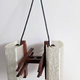 Scandinavian teak pendant light from the 60s