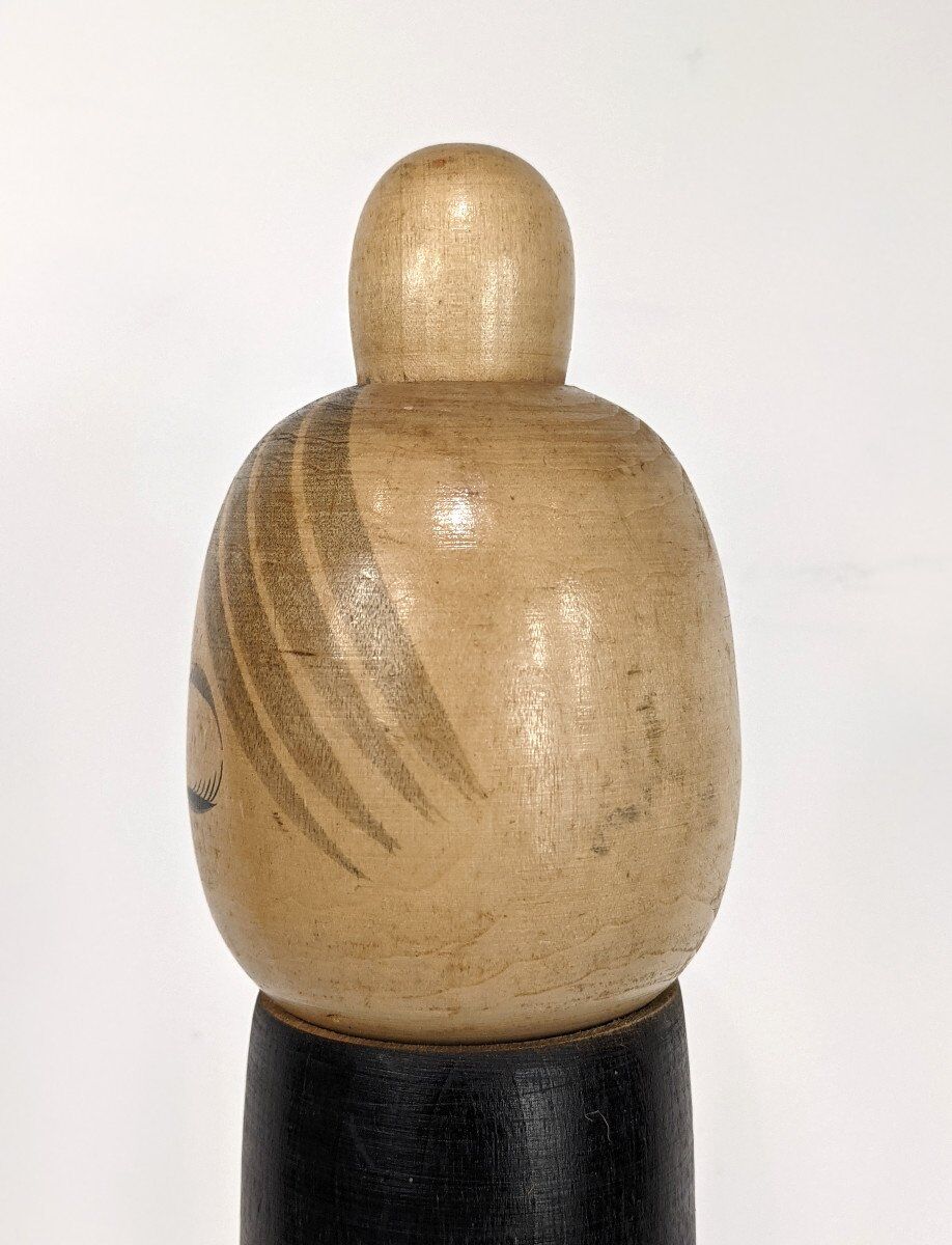 Kokeshi doll plum blossom by master Sato Suigai (Japan 1920 - ?)