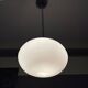 Art Deco oval white glass hanging lamp