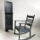 Baker and Co. rocking chair and traveling confessional, 1930s