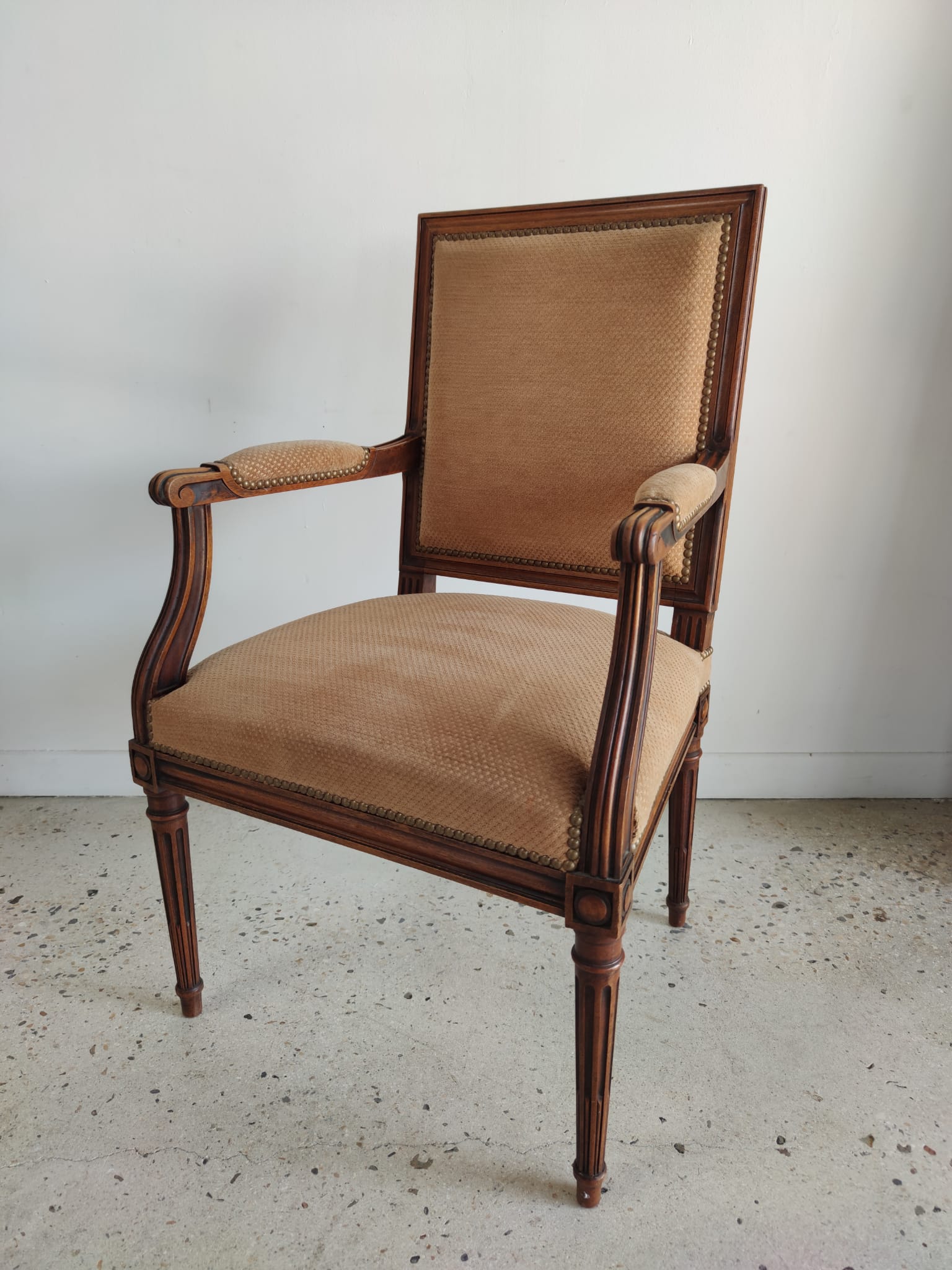 Louis XVI Jacob style armchair beige trim