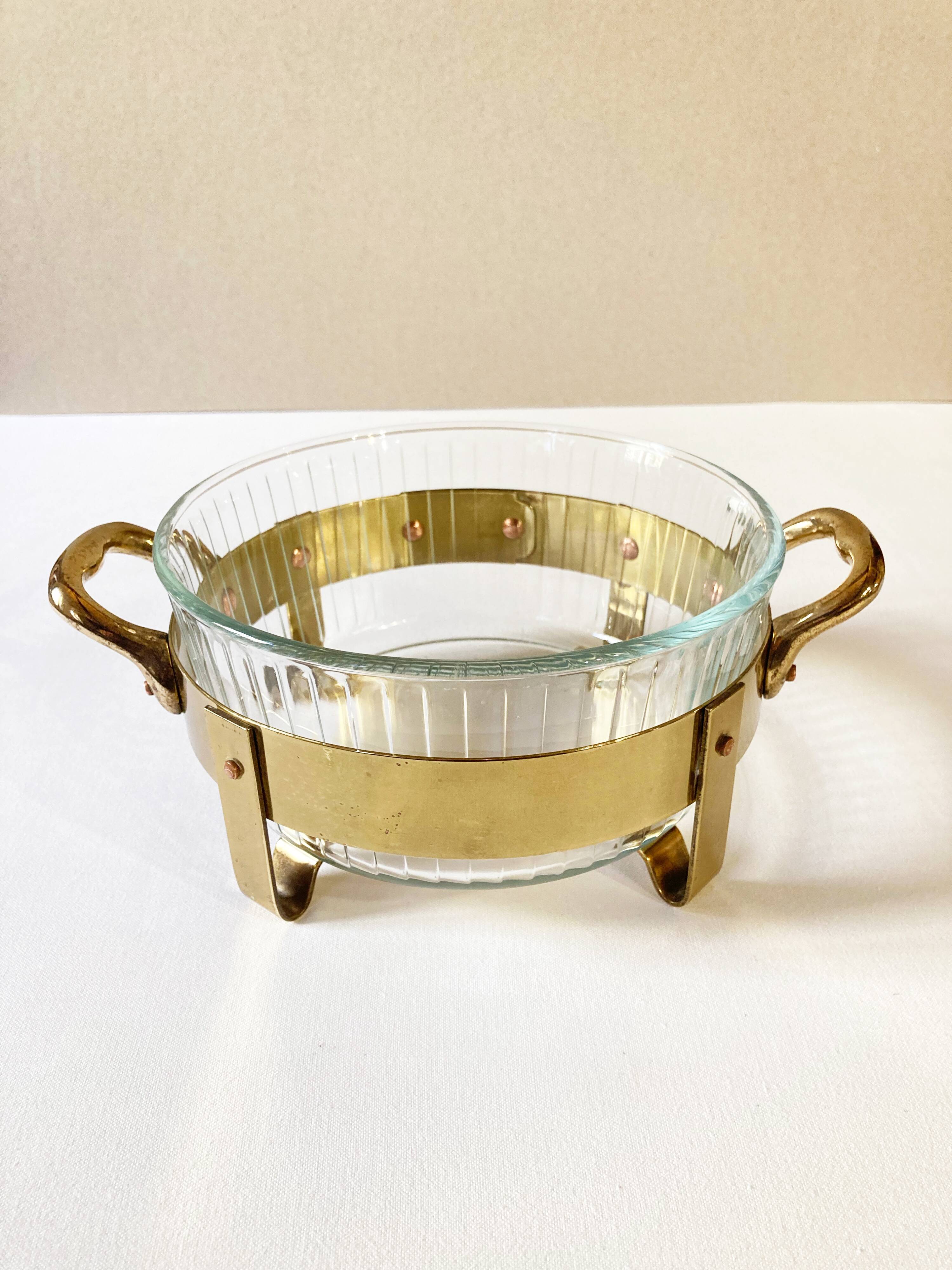 Copper and brass serving dish, M. Delalande, Villedieu, France