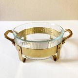 Copper and brass serving dish, M. Delalande, Villedieu, France