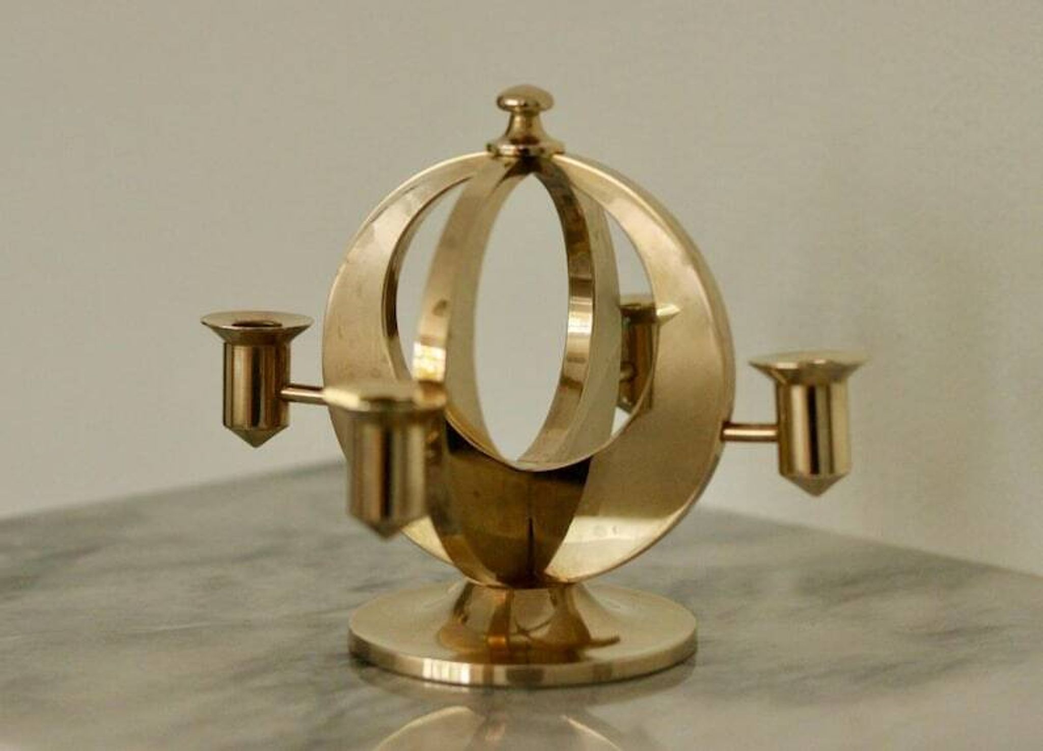 Swedish Brass Candelabra by Arthur Pe Kolbäck