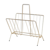 Vintage magazine holder in gold metal