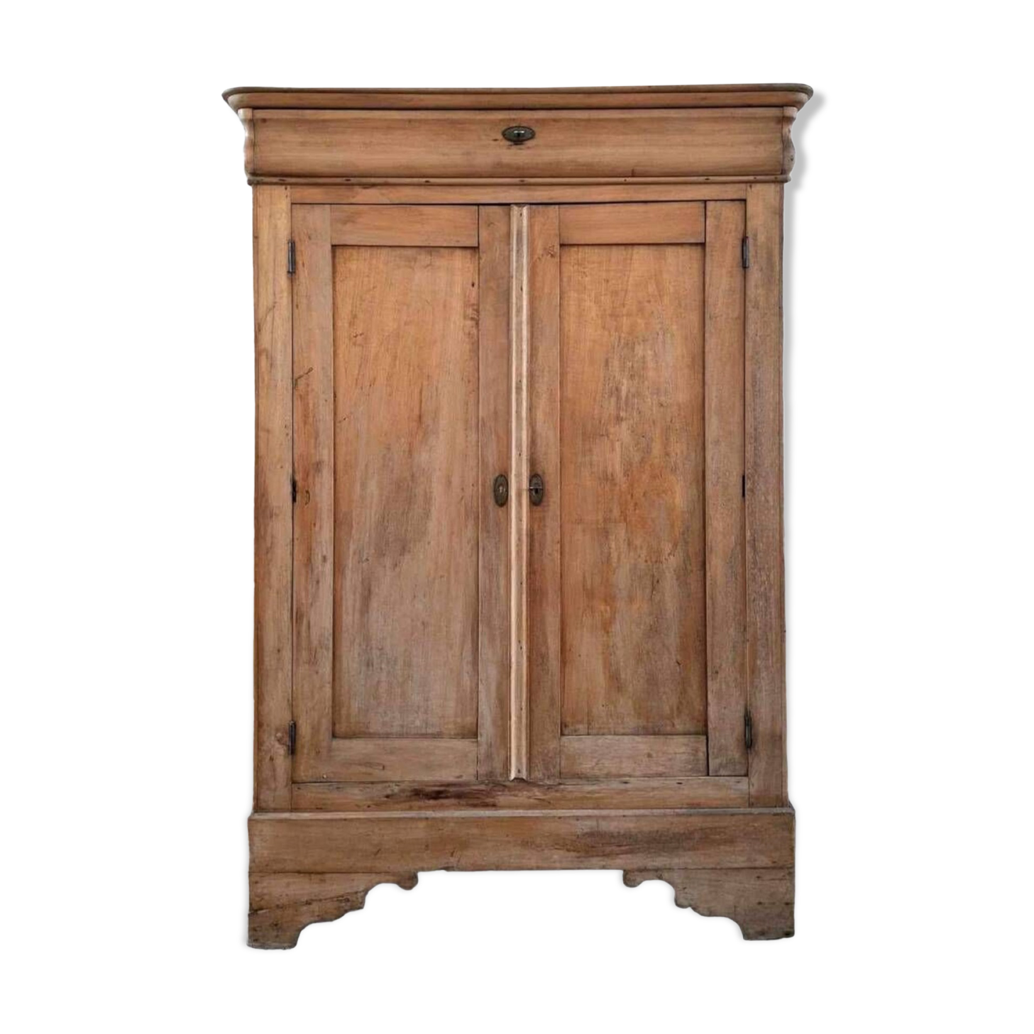Large vintage linen cabinet, old Parisian buffet furniture, wardrobe