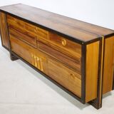 Handcrafted Solid Wood Sideboard in Wenge & Cherry, 1970 Vintage