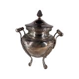 Service à café et à thé style Empire en métal argenté. Marqué RM pour Roux-Marquiand 20ème siècle