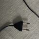 Tulip lamp in patinated black metal with an opaque glass shade.