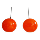 Paire de suspensions Space Age en opaline orange, 1970