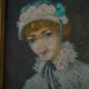 Oil portrait of a woman with a floral bonnet, Belgium, 1920s.