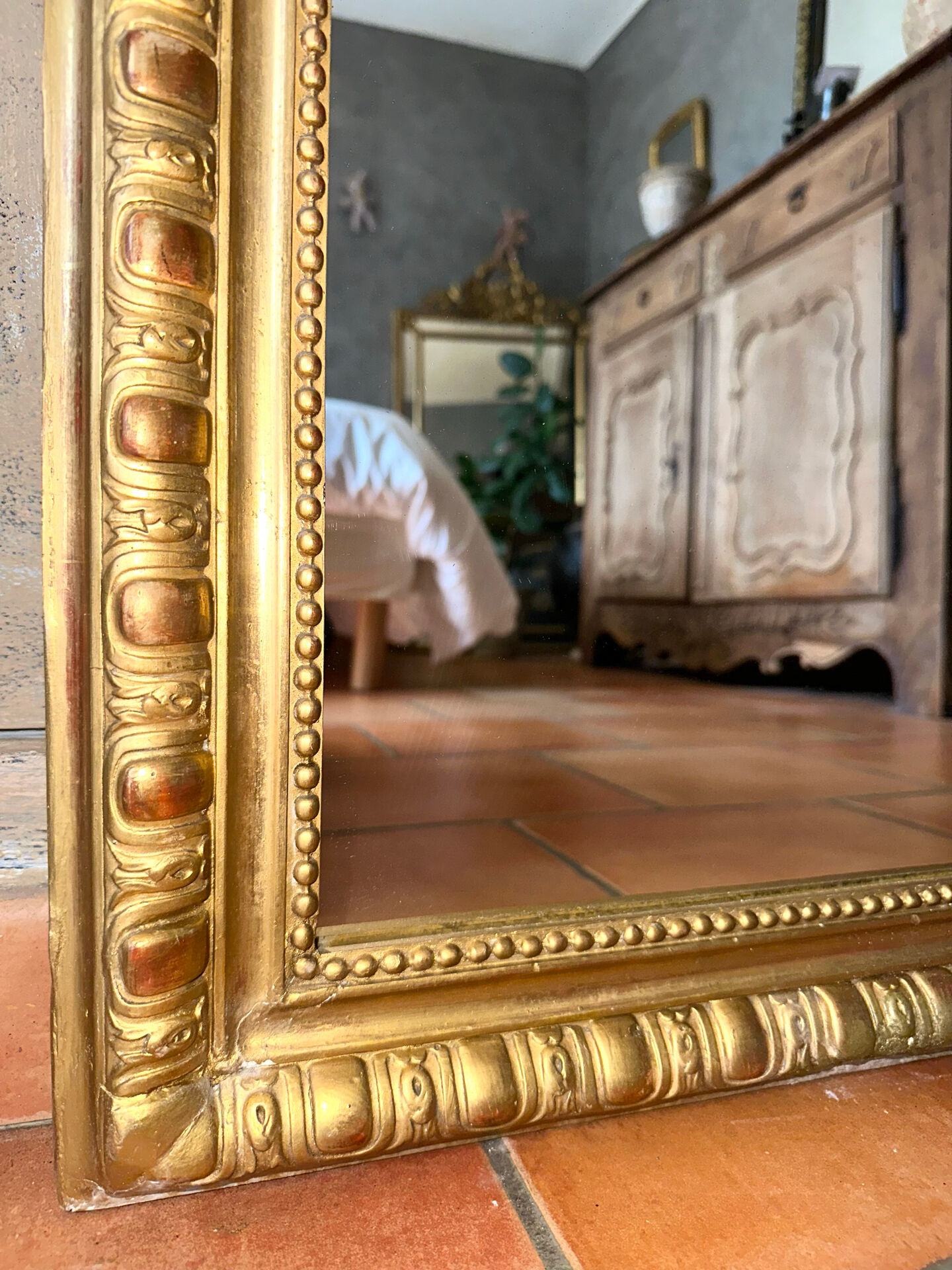 Louis-Philippe antique gilded mirror 19th century