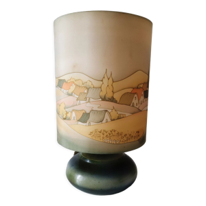 Lampe vintage en gres abat jour
