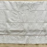 Antique linen sheet hand-embroidered with GR monogram