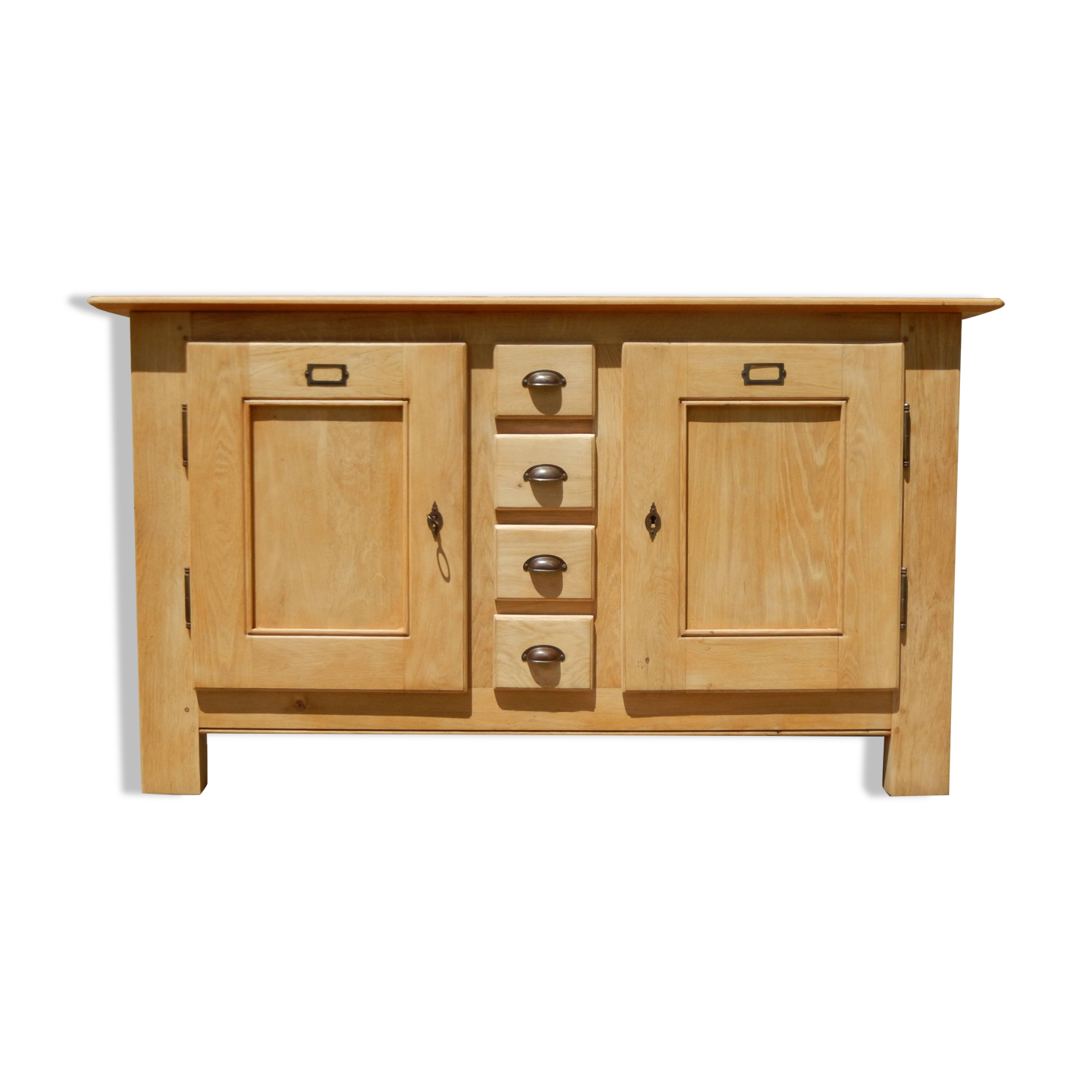Superb antique low sideboard / side unit / industrial furniture in solid ash.