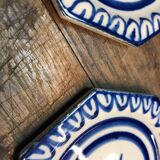 Glass underside and ceramic ramekin Gien France 60s