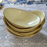 Set of 6 oval yellow hollow plates Salins model Tivoli