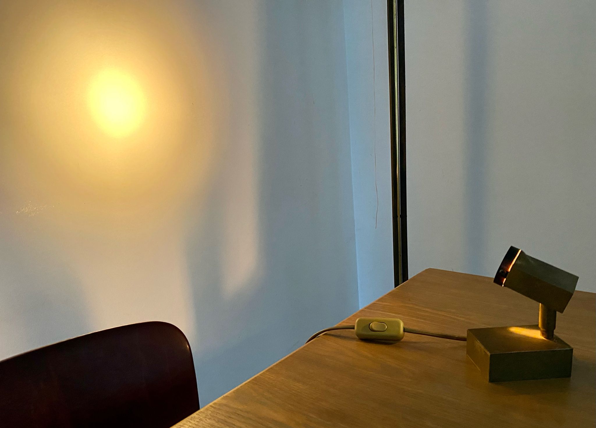 Halogen spot lamp solid brass modernist vintage design 70s