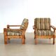 Fauteuils vintage brutaliste en pin, années 60