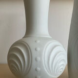 Trio of Op Art vases by KPM Germany in biscuit porcelain
