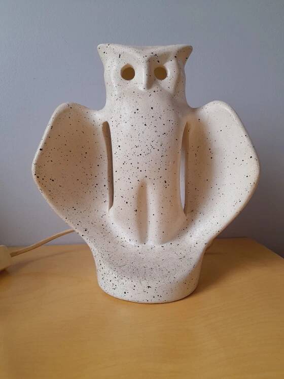 Owl lamp in ceramic 1970