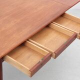 Scandinavian teak desk with 2 flaps