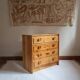 Chest of drawers with 4 drawers in solid pine, rustic mountain style, 1970s.