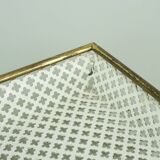 Vintage tray, perforated metal and brass, attr. to mathieu matégot 50s