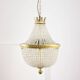 French Empire Crystal and Brass Chandelier, 1940s