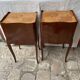 Pair of bedside tables/side tables in Louis XV style marquetry.