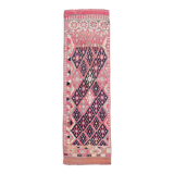 3x9 navy blue & pink turkish runner rug 79x272cm