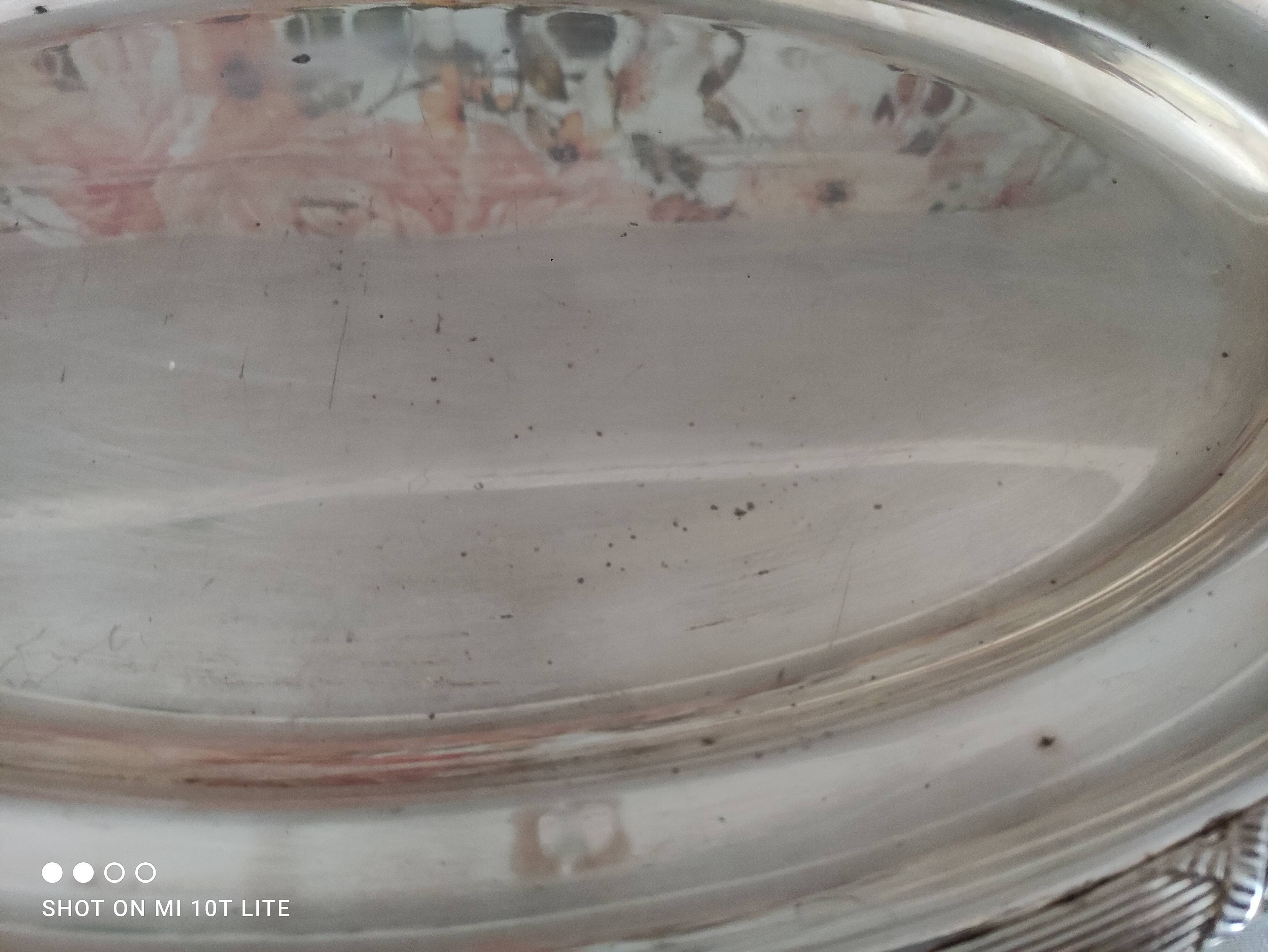 Oval top, vintage silver metal vegetable