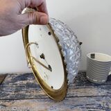 Vintage ceiling lamp in glass and brass