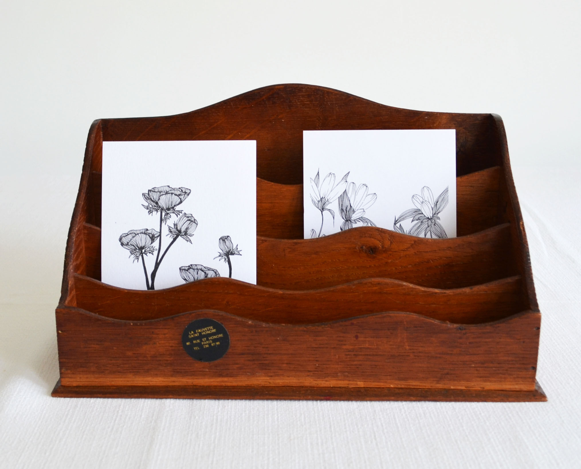 Letter holder, wooden sorter