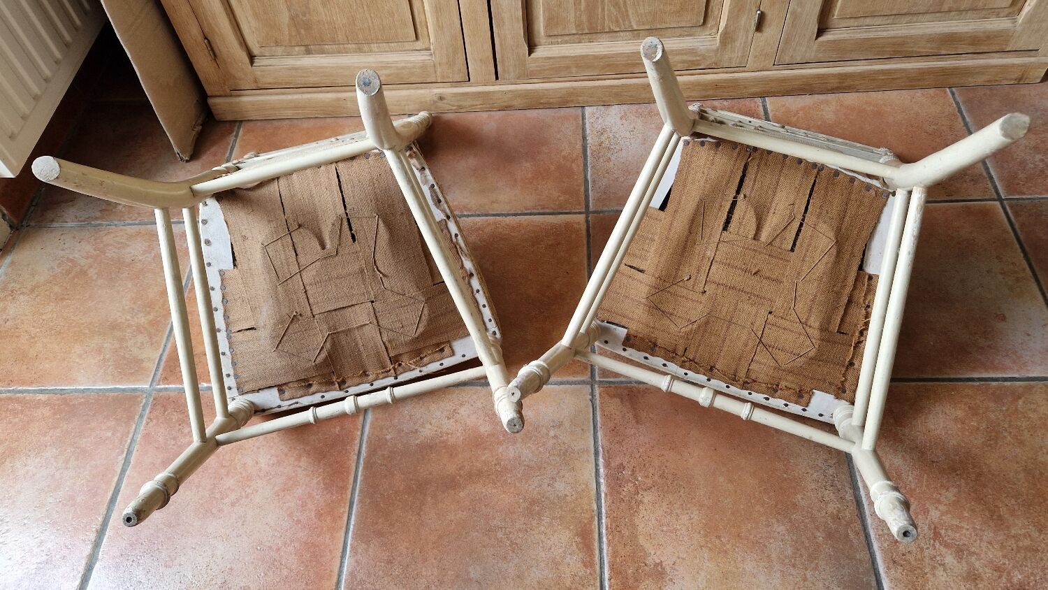 Pair of Louis XVI style living room chairs