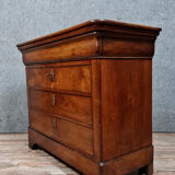 Lady chest of drawers Louis Philippe period in solid walnut around 1830