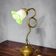 Art Nouveau style brass and green tulip glass table lamp