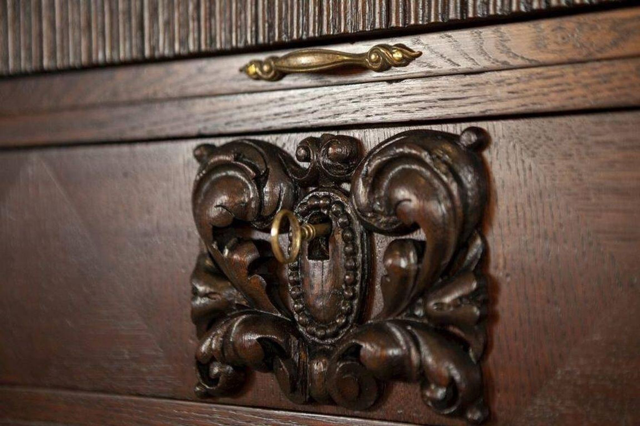 Interwar Oak Sideboard in Dark Brown, 1930s