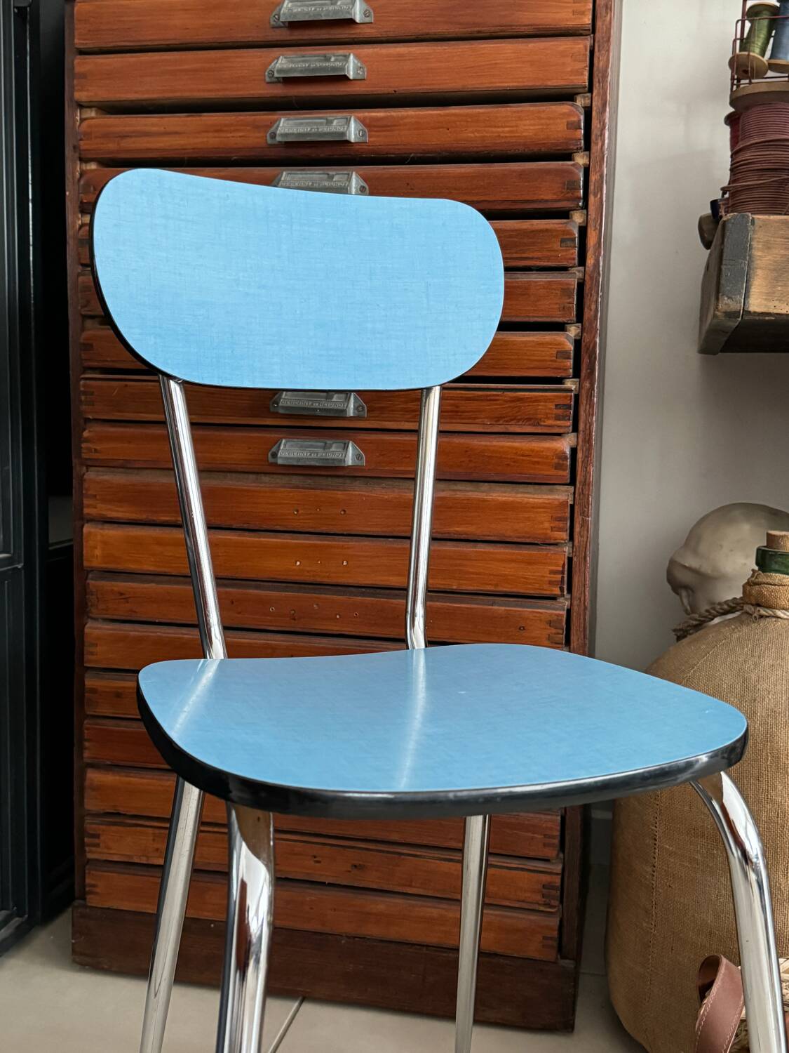 Vintage Blue Formica Chair