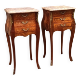 Pair of Louis XV style bedside tables in rosewood.
