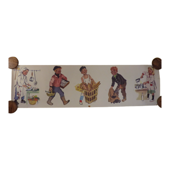 FRIEZE: CHILDREN AND TRADES, PERE CASTOR BY GERDA MULLER (116 cm X 32cm)