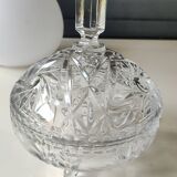 Bohemian cut crystal candy dish. Sophisticated star motifs.