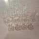 Bel ensemble de 11 verres à pied vintage – Cristal gravé Art Déco – 3 taill