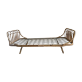 Bed bench into rattan vintage 1960