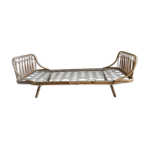 Bed bench into rattan vintage 1960