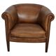 Vintage Dutch cognac coloured leather club chair