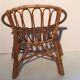 Vintage rattan basket armchair for children