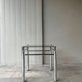Side table / End table chrome and smoked glass 70's